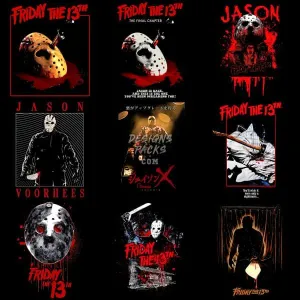 18 Halloween Horror Movie Designs Bundle PNG