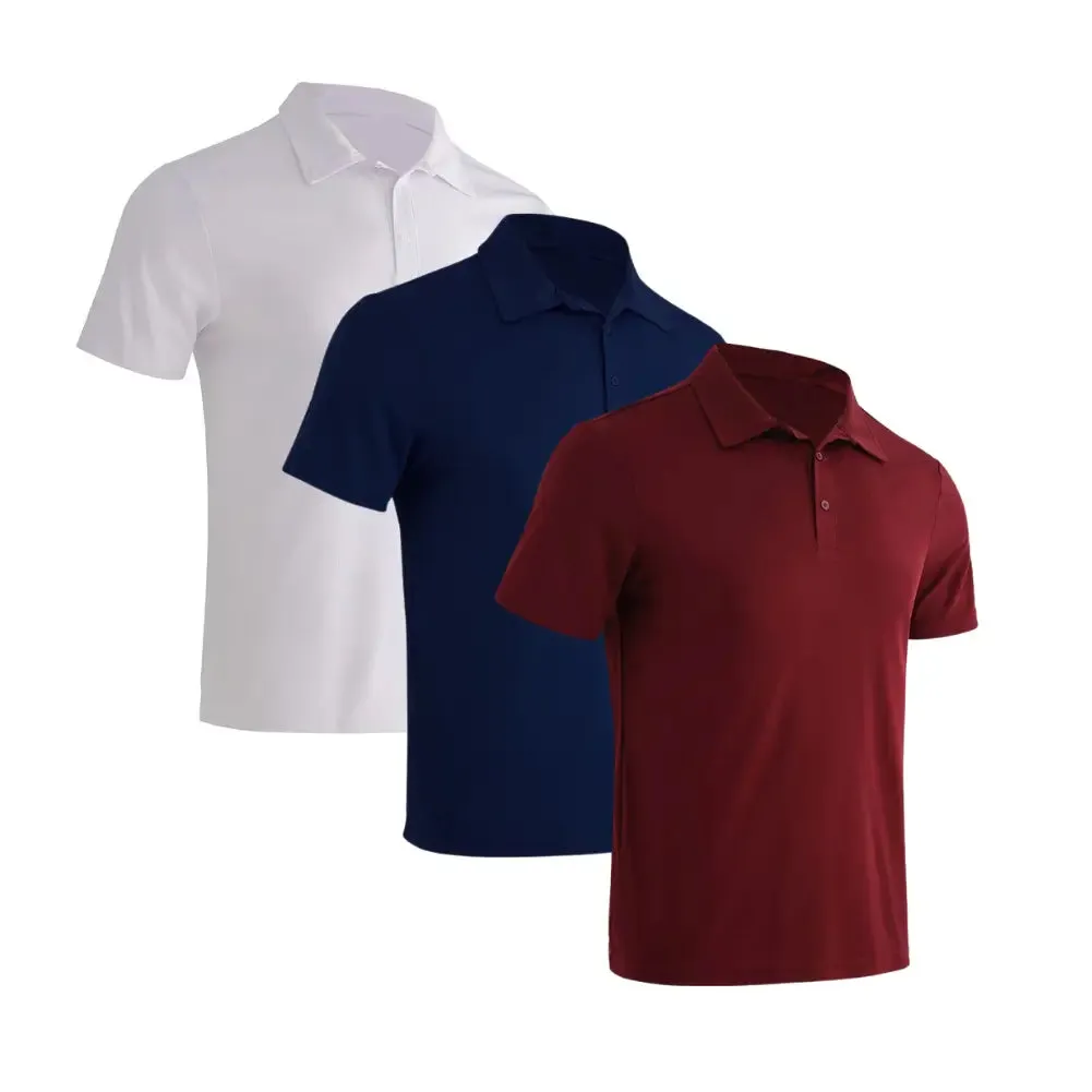 3 Pack Mens Short Sleeve Polo Shirt