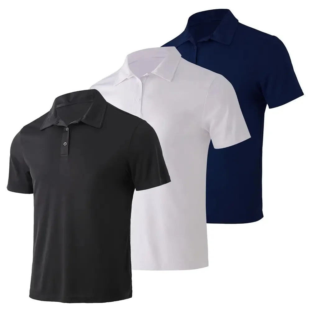 3 Pack Mens Short Sleeve Polo Shirt