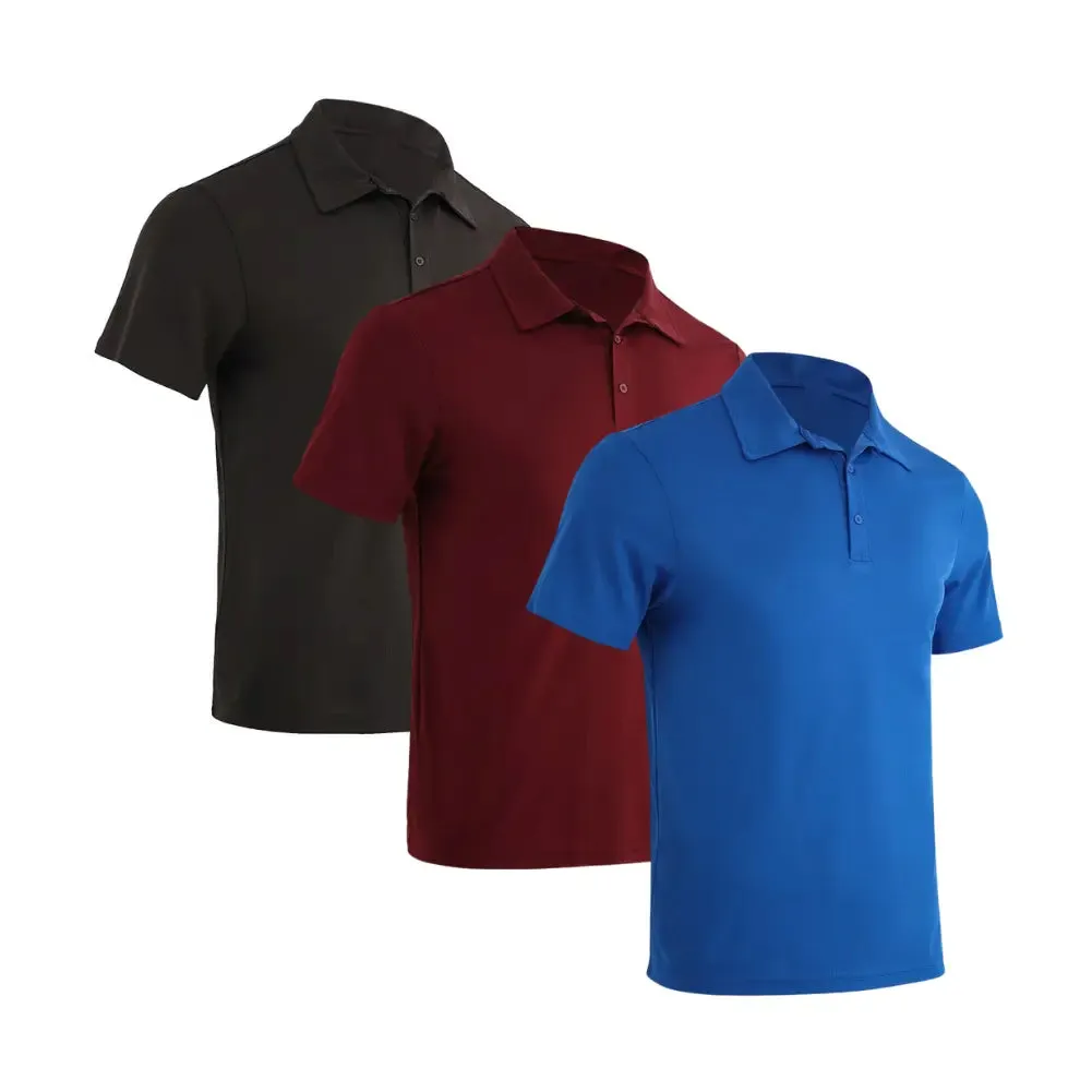 3 Pack Mens Short Sleeve Polo Shirt