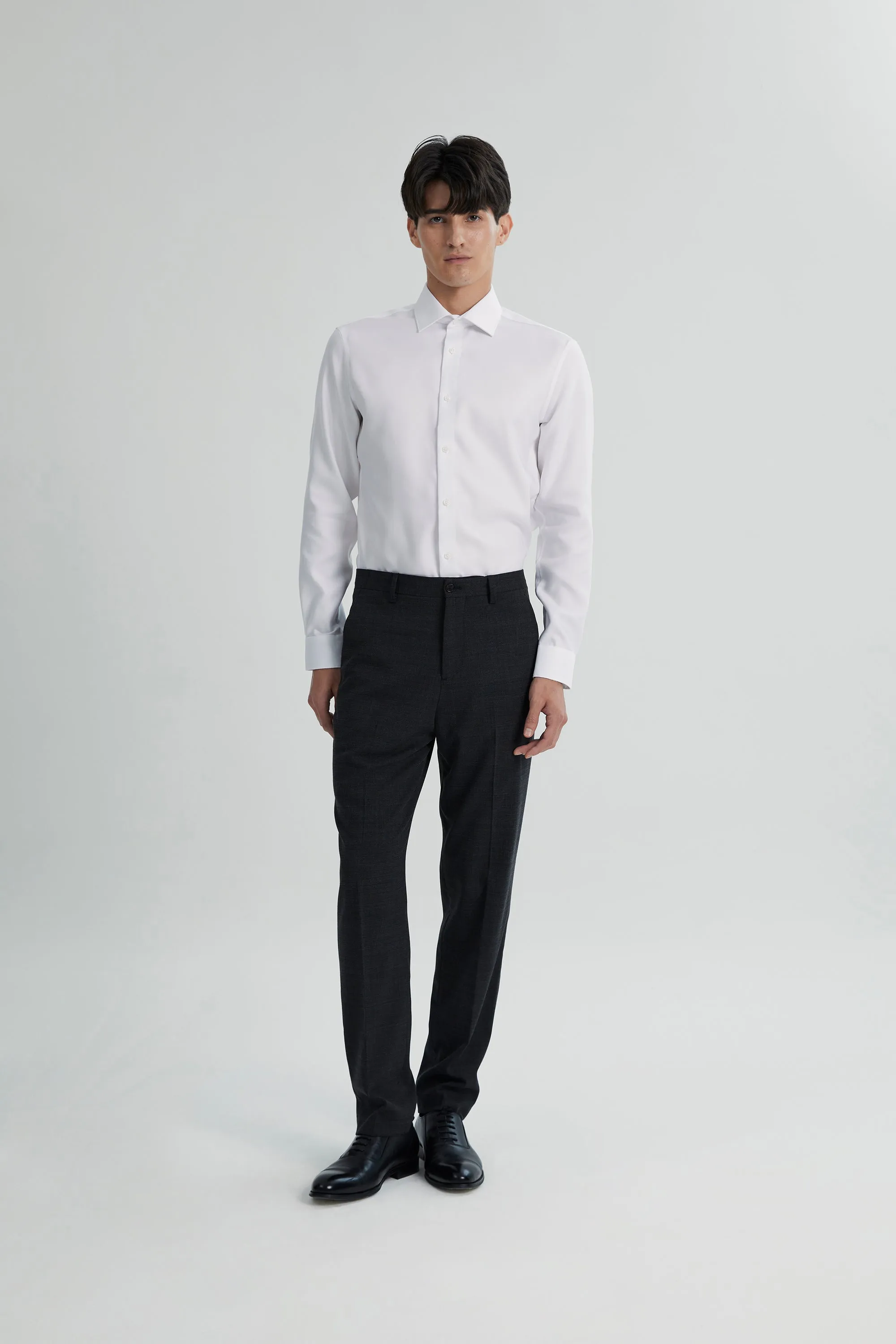 Alexander & Sons, White Dobby, Long Sleeve Shirt