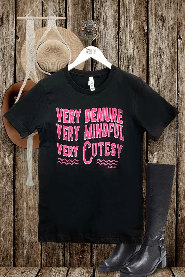 BC DTF VERY DEMURE - BLACK