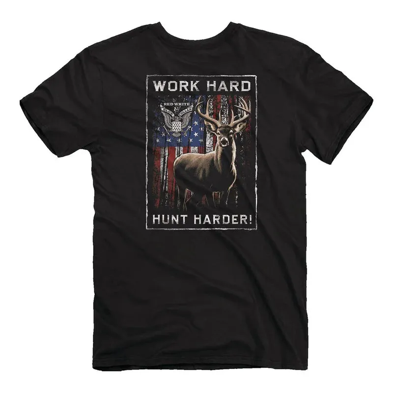 Buck Wear Work Hard Hunt Harder Graphic Tee