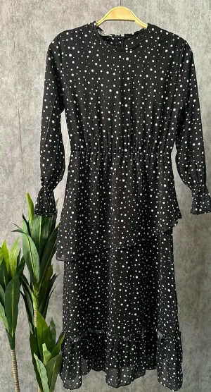 Cefri Dotted Kiddies Chiffon Dress