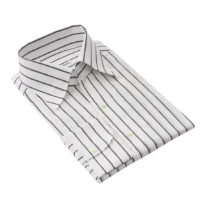 Cotton and Linen-Blend Striped Shirt with Open Collar