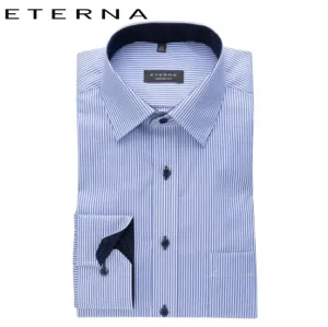 Eterna Blue Pin Stripe Shirt Blue