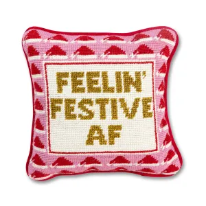 Festive AF Needlepoint Pillow