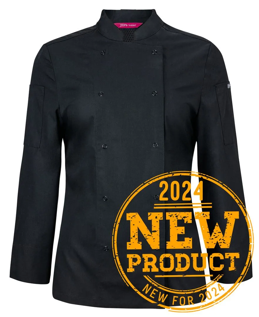 JB'S Ladies L/S Snap Button Chef Jacket (5CJL1)