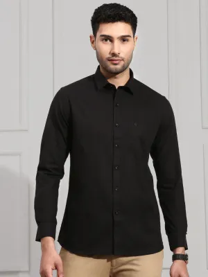 Men Cotton Blend Shirt Black T1 GC19