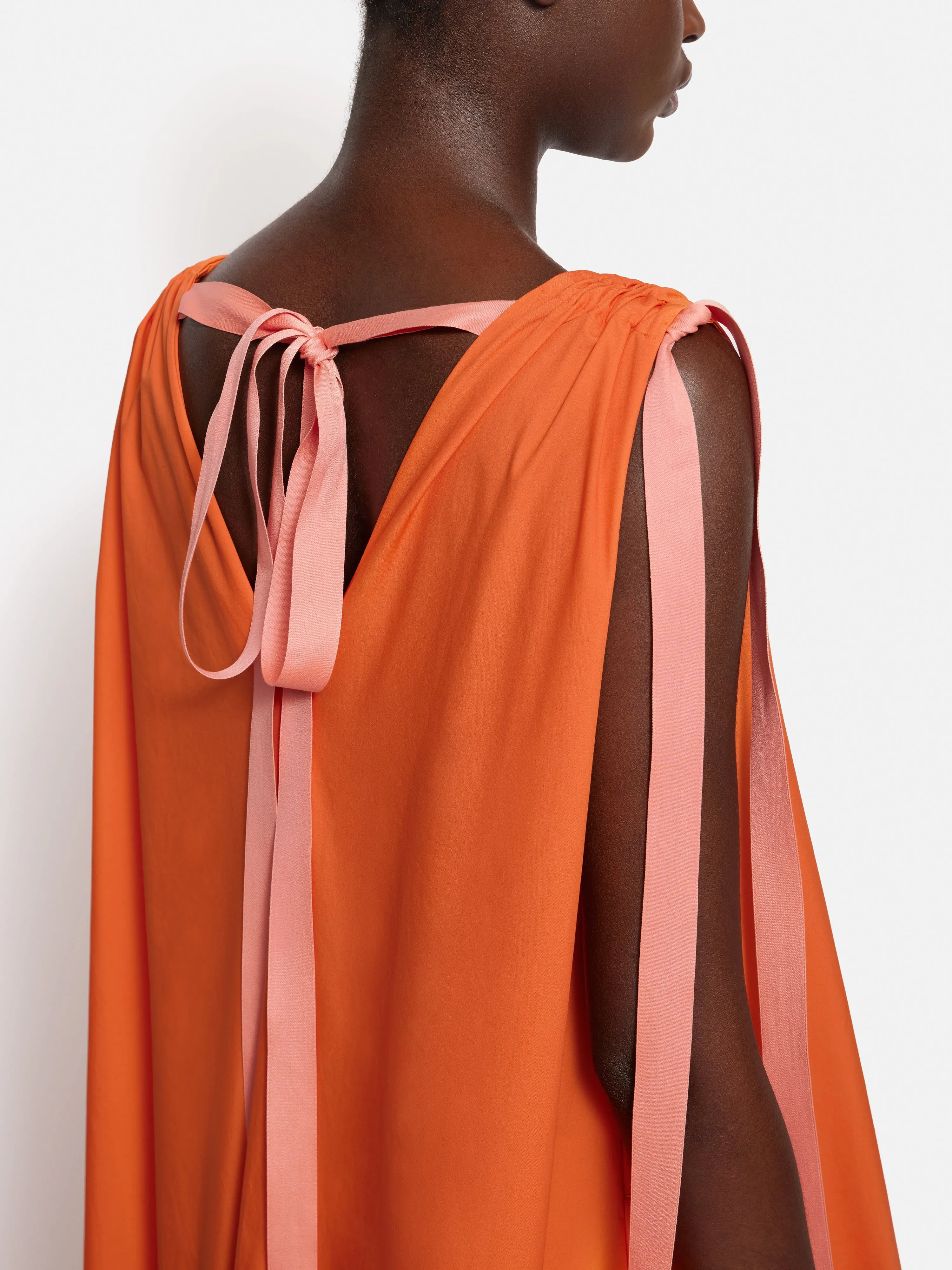 Roksanda Cotton V Neck Dress | Orange