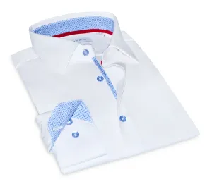 Scott Super Stretch Button-Up Shirt With Contrast Details // White // Tailored Fit (Fitted)