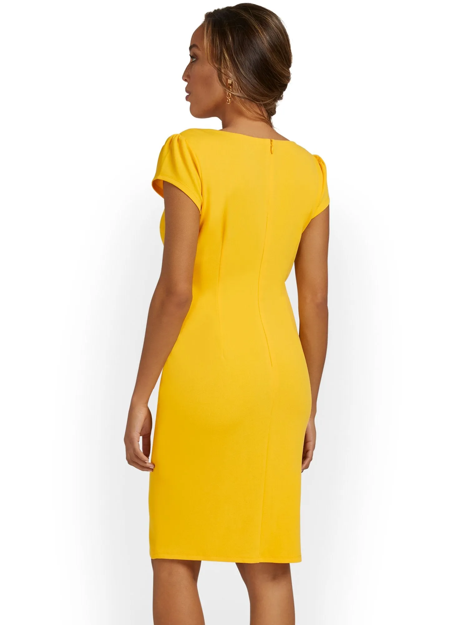 Side-Ruffle Sheath Dress - Magic Crepe®