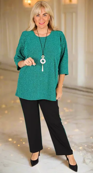 Starlit Shimmer Top Emerald