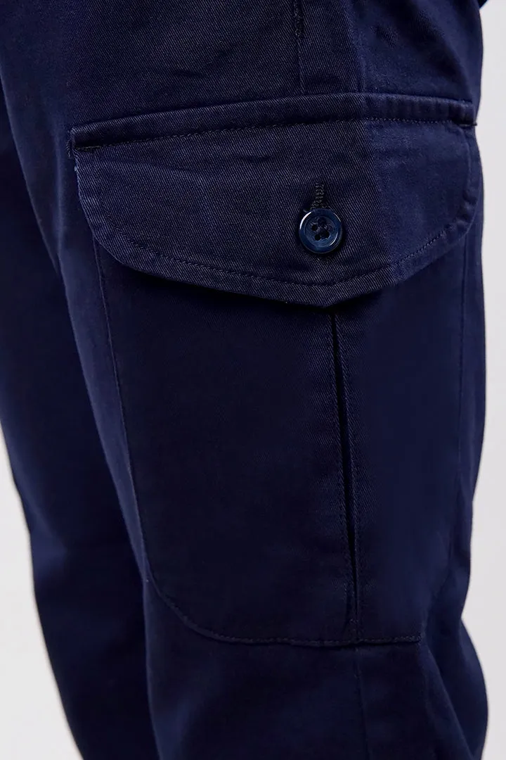 Straight Cargo Pants - Navy Blue