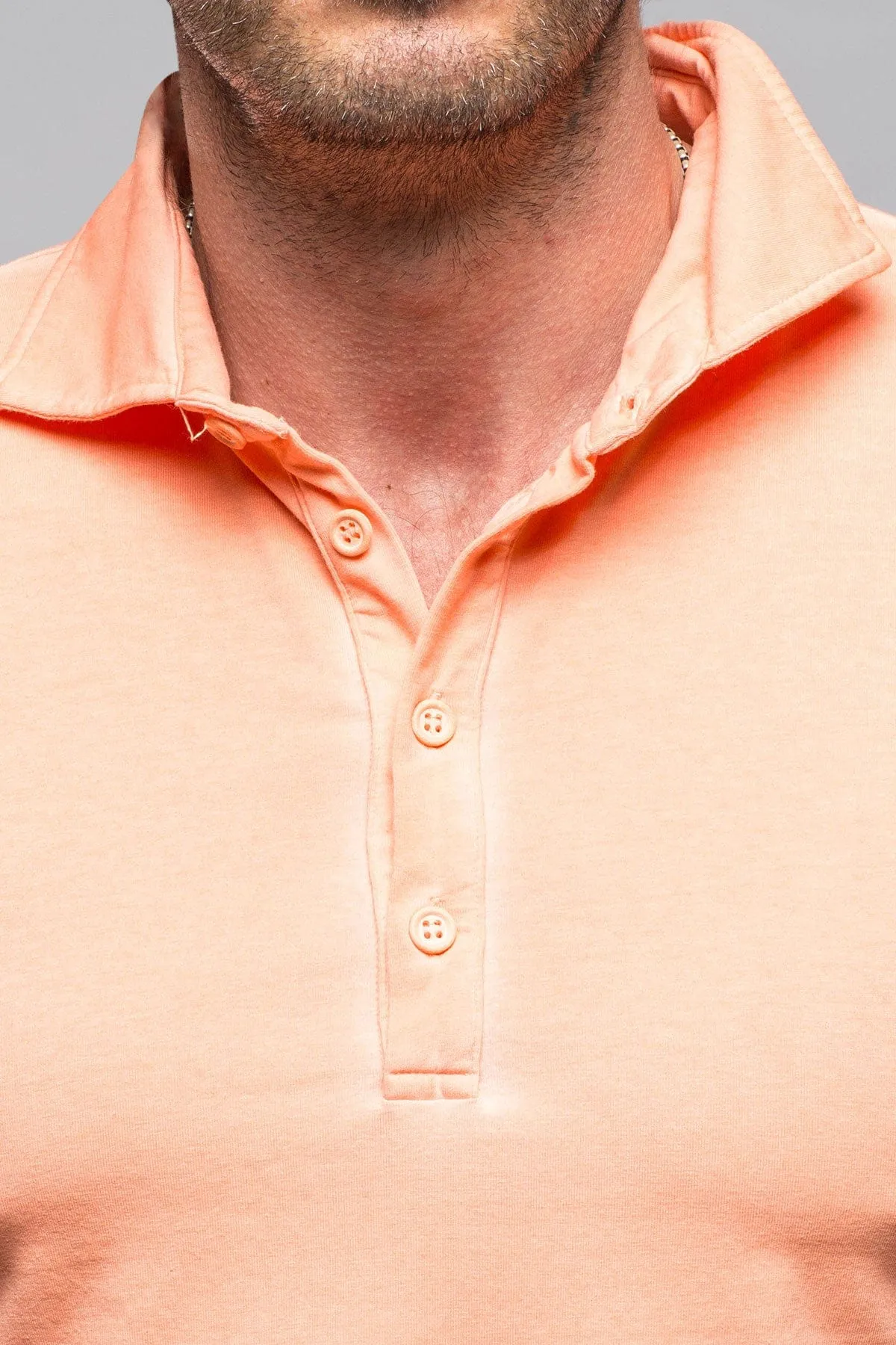 Toulour SS Woven Polo in Peach