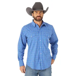 Wrangler | Wrinkle Resist Blue Plaid LS Snap Shirt