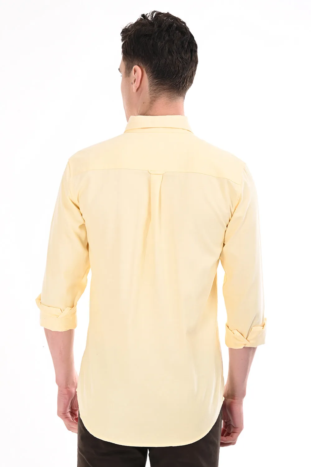 Yellow New Age Oxford Semi Formal Shirt